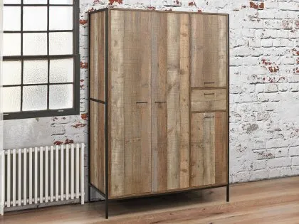 Birlea Urban Rustic 4 Door 1 Drawer Large Wardrobe Birlea Urban Rustic 4 Door 1 Drawer Large Wardrobe