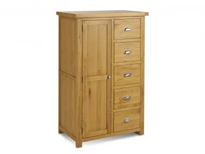 Birlea Woburn 1 Door 5 Drawer Oak Wooden Single Wardrobe Birlea Woburn 1 Door 5 Drawer Oak Wooden Single Wardrobe