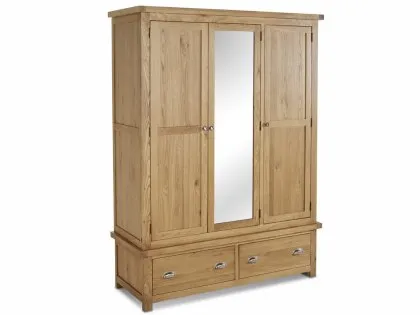 Birlea Woburn 3 Door 2 Drawer Oak Wooden Triple Wardrobe Birlea Woburn 3 Door 2 Drawer Oak Wooden Triple Wardrobe