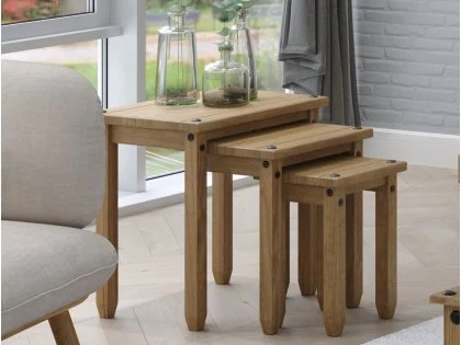 Core Corona Pine Wooden Nest of Tables Core Corona Pine Wooden Nest of Tables