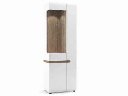 Furniture To Go Chelsea White High Gloss and Truffle Oak Tall Glazed Narrow Display Cabinet (RHD) Furniture To Go Chelsea White High Gloss and Truffle Oak Tall Glazed Narrow Display Cabinet (RHD)