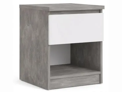 Furniture To Go Naia Grey and White High Gloss 1 Drawer Small Bedside Table Furniture To Go Naia Grey and White High Gloss 1 Drawer Small Bedside Table