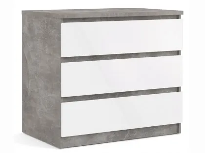 Furniture To Go Naia Grey and White High Gloss 3 Drawer Chest of Drawers Furniture To Go Naia Grey and White High Gloss 3 Drawer Chest of Drawers