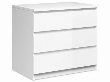 Furniture To Go Naia White High Gloss 3 Drawer Chest of Drawers Furniture To Go Naia White High Gloss 3 Drawer Chest of Drawers