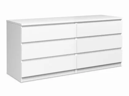 Furniture To Go Naia White High Gloss 3+3 Drawer Wide Chest of Drawers Furniture To Go Naia White High Gloss 3+3 Drawer Wide Chest of Drawers