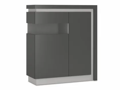 Furniture To Go Lyon Platinum High Gloss and Grey Gloss 2 Door Designer Cabinet (LHD) Furniture To Go Lyon Platinum High Gloss and Grey Gloss 2 Door Designer Cabinet (LHD)