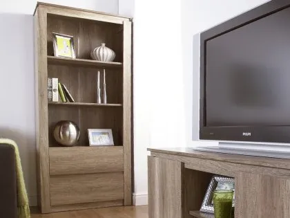 GFW Canyon Oak 2 Drawer Bookcase GFW Canyon Oak 2 Drawer Bookcase