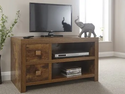 GFW Jakarta Mango Wood Effect 2 Drawer TV Cabinet GFW Jakarta Mango Wood Effect 2 Drawer TV Cabinet