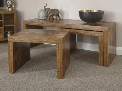 GFW Jakarta Mango Wood Effect Long John Nest of Tables GFW Jakarta Mango Wood Effect Long John Nest of Tables
