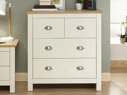 GFW Lancaster Cream and Oak 2+2 Drawer Chest of Drawers GFW Lancaster Cream and Oak 2+2 Drawer Chest of Drawers