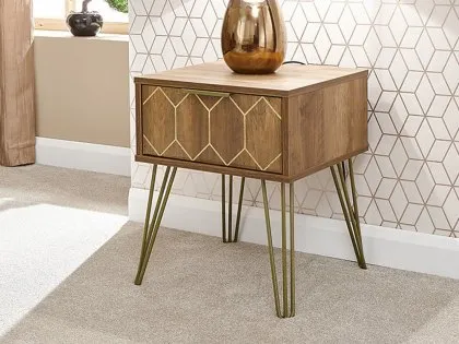 GFW Orleans Mango Effect 1 Drawer Lamp Table GFW Orleans Mango Effect 1 Drawer Lamp Table