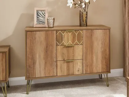 GFW Orleans Mango Effect 2 Door 3 Drawer Sideboard GFW Orleans Mango Effect 2 Door 3 Drawer Sideboard