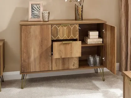 GFW Orleans Mango Effect 2 Door 3 Drawer Sideboard