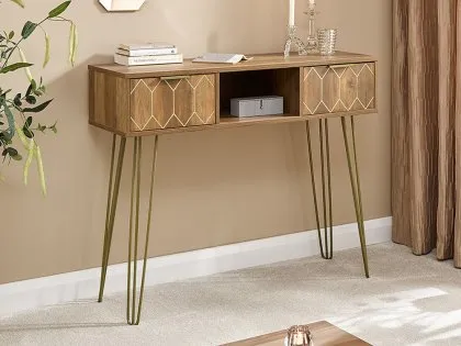 GFW Orleans Mango Effect 2 Drawer Console Table GFW Orleans Mango Effect 2 Drawer Console Table