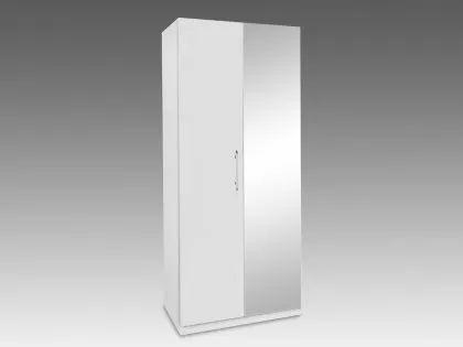 Harmony Angel White High Gloss 2 Door 1 Mirror Double Wardrobe Harmony Angel White High Gloss 2 Door 1 Mirror Double Wardrobe