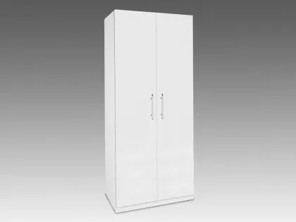 Harmony Angel White High Gloss 2 Door Double Wardrobe Harmony Angel White High Gloss 2 Door Double Wardrobe