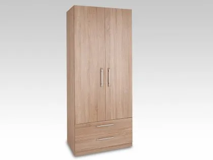 Harmony Holborn Oak 2 Door 2 Drawer Double Wardrobe Harmony Holborn Oak 2 Door 2 Drawer Double Wardrobe