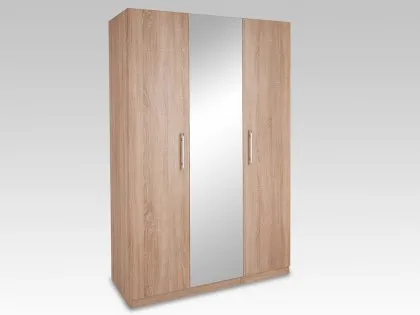 Harmony Holborn Oak 3 Door 1 Mirror Triple Wardrobe Harmony Holborn Oak 3 Door 1 Mirror Triple Wardrobe