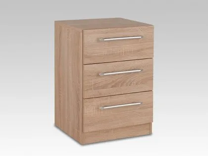 Harmony Holborn Oak 3 Drawer Bedside Table Harmony Holborn Oak 3 Drawer Bedside Table
