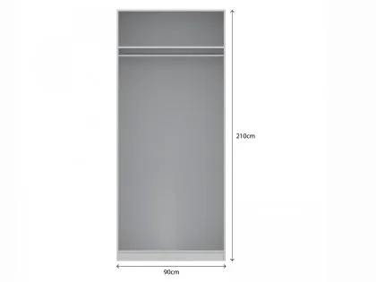 Harmony Moritz Grey High Gloss and White 2 Door 1 Mirror Double Wardrobe