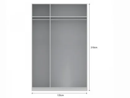 Harmony Moritz Grey High Gloss and White 3 Door 1 Mirror Triple Wardrobe