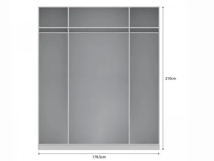 Harmony Moritz Grey High Gloss and White 4 Door Large Wardrobe