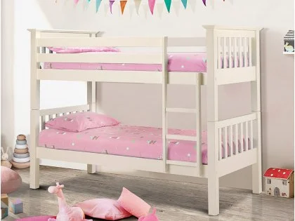 Julian Bowen Barcelona Ivory Wooden Bunk Bed Frame Julian Bowen Barcelona Ivory Wooden Bunk Bed Frame