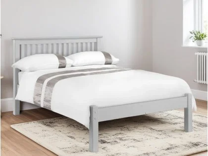 Julian Bowen Barcelona 4ft6 Double Dove Grey Wooden Bed Frame (Low Footend)