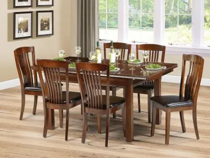 Julian Bowen Canterbury 120cm Mahogany Dining Table and 6 Chairs Set Julian Bowen Canterbury 120cm Mahogany Dining Table and 6 Chairs Set