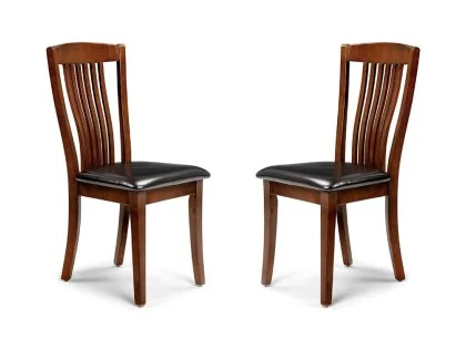 Julian Bowen Canterbury Set of 2 Mahogany Wooden Dining Chairs