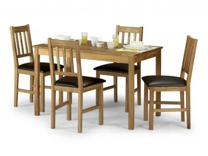 Julian Bowen Coxmoor American White Oak Dining Table and 4 Chairs Set Julian Bowen Coxmoor American White Oak Dining Table and 4 Chairs Set