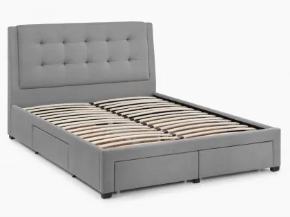 Julian Bowen Fullerton 5ft King Size Grey Fabric 4 Drawer Bed Frame