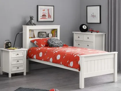 Julian Bowen Maine Bookcase Surf White Wooden Bed Frame Julian Bowen Maine Bookcase Surf White Wooden Bed Frame