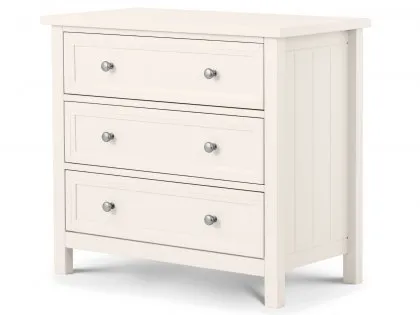 Julian Bowen Maine Surf White 3 Drawer Low Chest of Drawers Julian Bowen Maine Surf White 3 Drawer Low Chest of Drawers