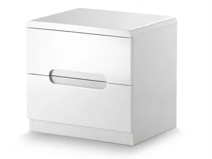 Julian Bowen Manhattan White High Gloss 2 Drawer Small Bedside Table Julian Bowen Manhattan White High Gloss 2 Drawer Small Bedside Table