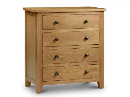 Julian Bowen Marlborough 4 Drawer Oak Wooden Chest of Drawers (Assembled) Julian Bowen Marlborough 4 Drawer Oak Wooden Chest of Drawers (Assembled)