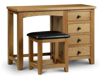 Julian Bowen Marlborough Single Pedestal Oak Wooden Dressing Table (Assembled) Julian Bowen Marlborough Single Pedestal Oak Wooden Dressing Table (Assembled)