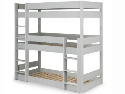 Julian Bowen Trio 3ft Dove Grey Triple Wooden Bunk Bed Frame