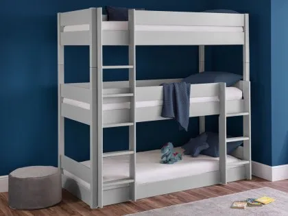 Julian Bowen Trio Dove Grey Triple Wooden Bunk Bed Frame Julian Bowen Trio Dove Grey Triple Wooden Bunk Bed Frame