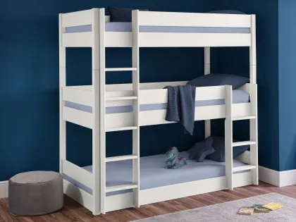 Julian Bowen Trio Surf White Triple Wooden Bunk Bed Frame Julian Bowen Trio Surf White Triple Wooden Bunk Bed Frame