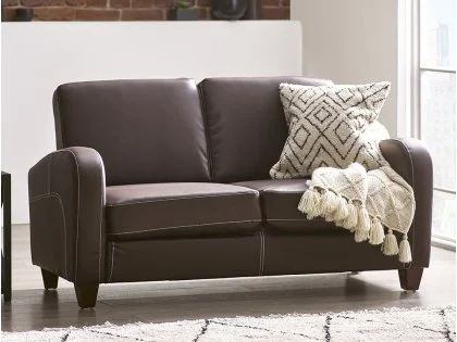 Julian Bowen Vivo Chestnut Faux Leather 2 Seater Sofa