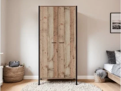 LPD Hoxton Rustic 2 Door Double Wardrobe LPD Hoxton Rustic 2 Door Double Wardrobe