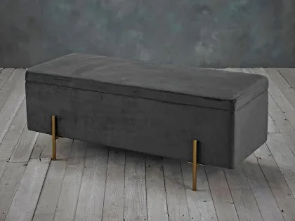 LPD Lola Grey Fabric Blanket Box (Assembled)