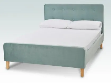 LPD Pierre 4ft6 Double Aqua Blue Velvet Fabric Bed Frame