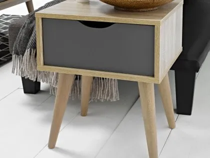 LPD Scandi Oak and Grey Lamp Table LPD Scandi Oak and Grey Lamp Table