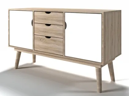LPD Scandi Oak and White 2 Door 3 Drawer Sideboard LPD Scandi Oak and White 2 Door 3 Drawer Sideboard