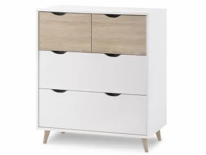 LPD Stockholm White and Oak 4 Drawer Chest of Drawers LPD Stockholm White and Oak 4 Drawer Chest of Drawers