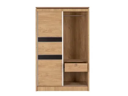 Seconique Charles Oak Sliding Door Double Wardrobe