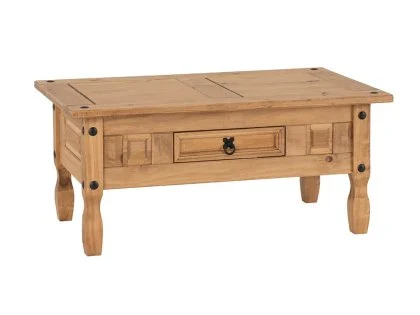 Seconique Corona Pine 1 Drawer Wooden Coffee Table Seconique Corona Pine 1 Drawer Wooden Coffee Table