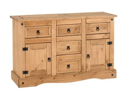 Seconique Corona Pine 2 Door 5 Drawer Wooden Sideboard Seconique Corona Pine 2 Door 5 Drawer Wooden Sideboard